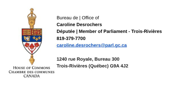 Don de la députée Caroline Desrochers